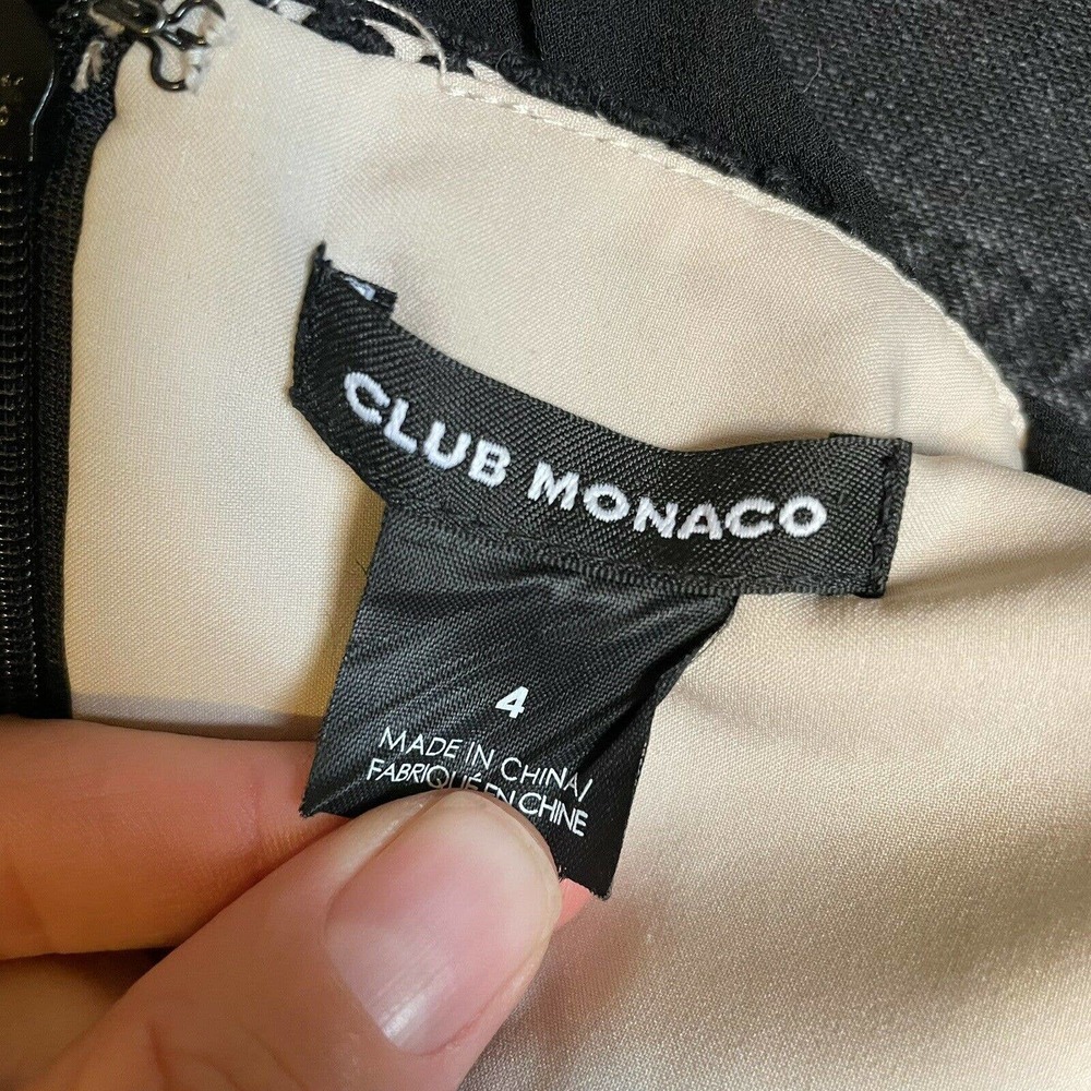 Club Monaco Black Clamanta Silk Midi High Neck Dress - Picture 7 of 7